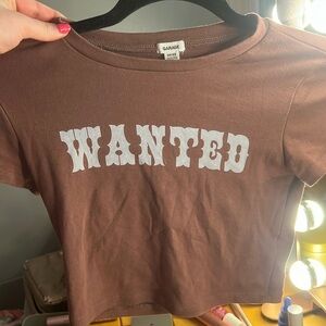 Brown Crop Tee Shirt